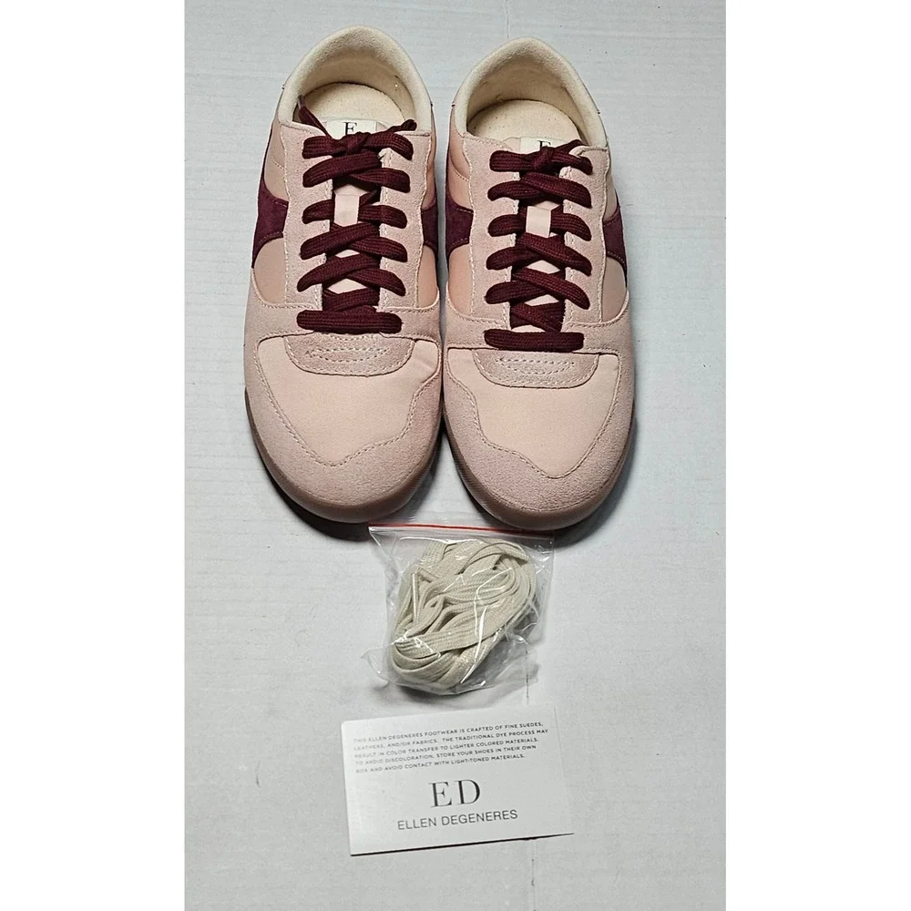 ED Ellen DeGeneres Ellert Peony Pink Suede Low Top‎ Sneakers Size 6.5